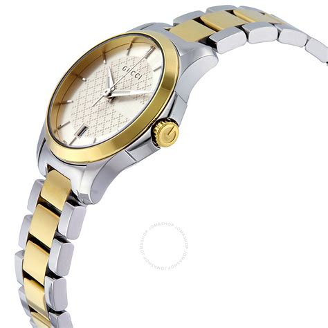 gucci g-timeless silver dial two-tone women's watch ya126531|Gucci g-timeless.